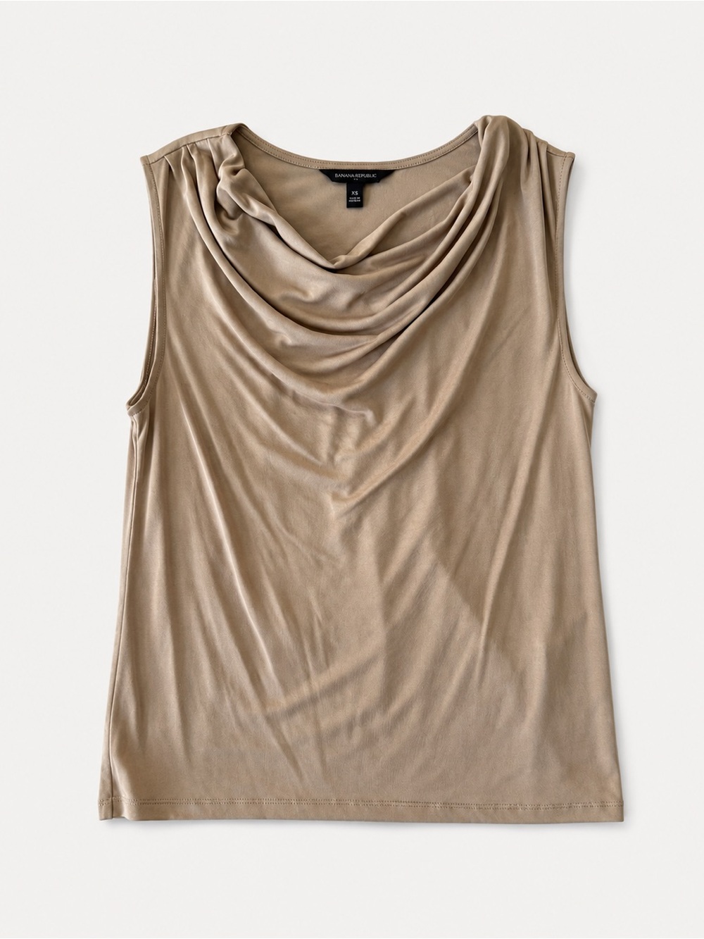 Banana Republic Tan Drape Neck Blouse